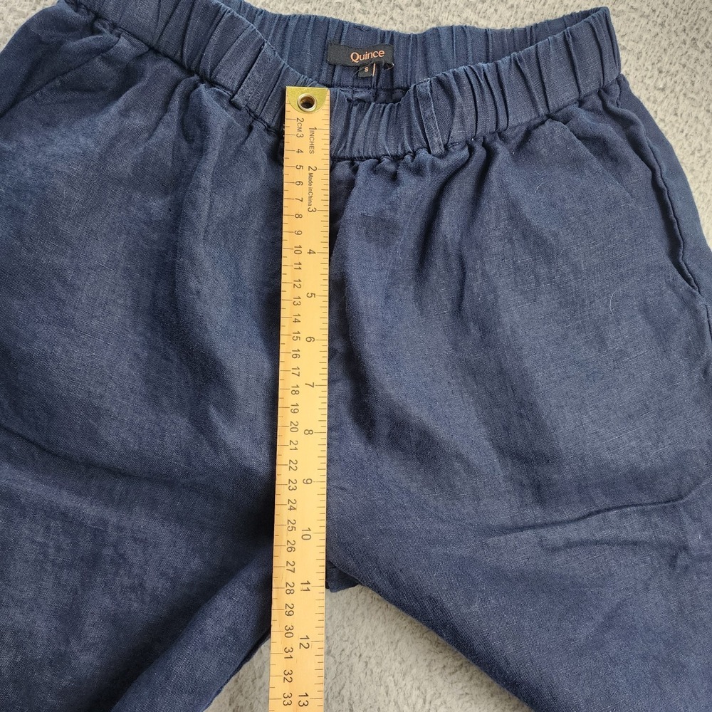 Quince Linen Pants Womens Small Blue Pull On Stretch Resort Lagenlook Beachy - Picture 6 of 10